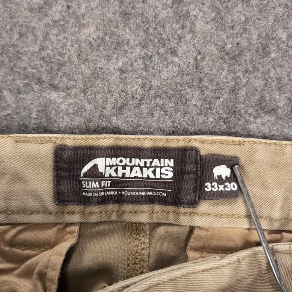 Mountain Khakis Pants Mens 33x30 Beige Slim Fit Stretch Canvas Chino Casual - Picture 3 of 11
